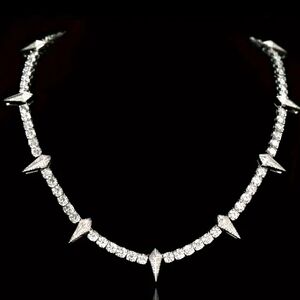 Unisex Silver Spike Necklace (18 Inches)